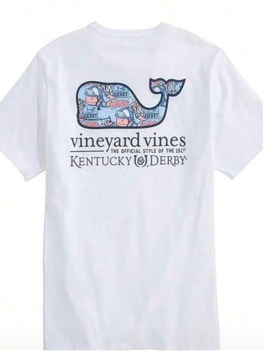 Preppy Whale Graphic Tee Kentucky Derby Horse Racing Shirt Coastal Classic White